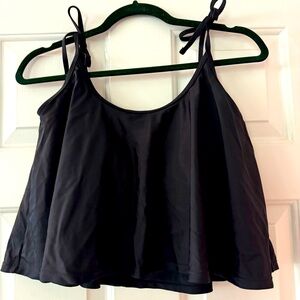 Kortni Jeane Black Tankini Swim Top size L